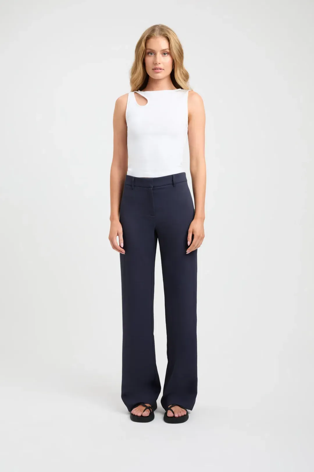 Kookai Oyster Suit Pant Navy Size 8 for rent on The Volte - main image