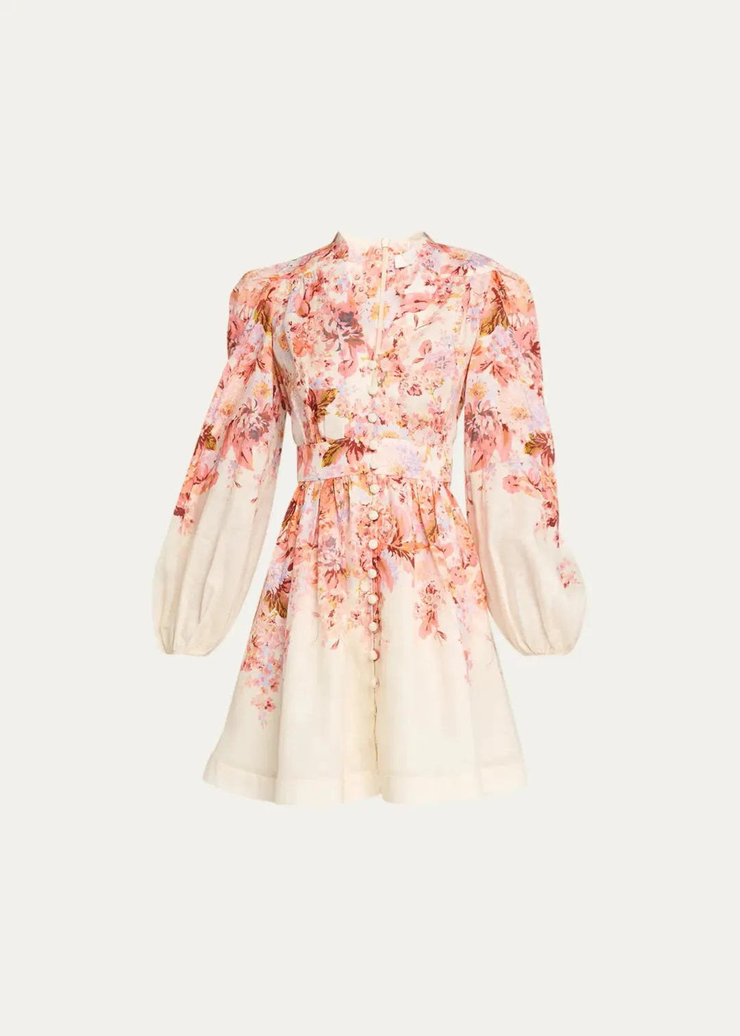 Zimmermann Devi Plunge Mini Dress Floral Size 1 / AU 10 for rent on The Volte - main image