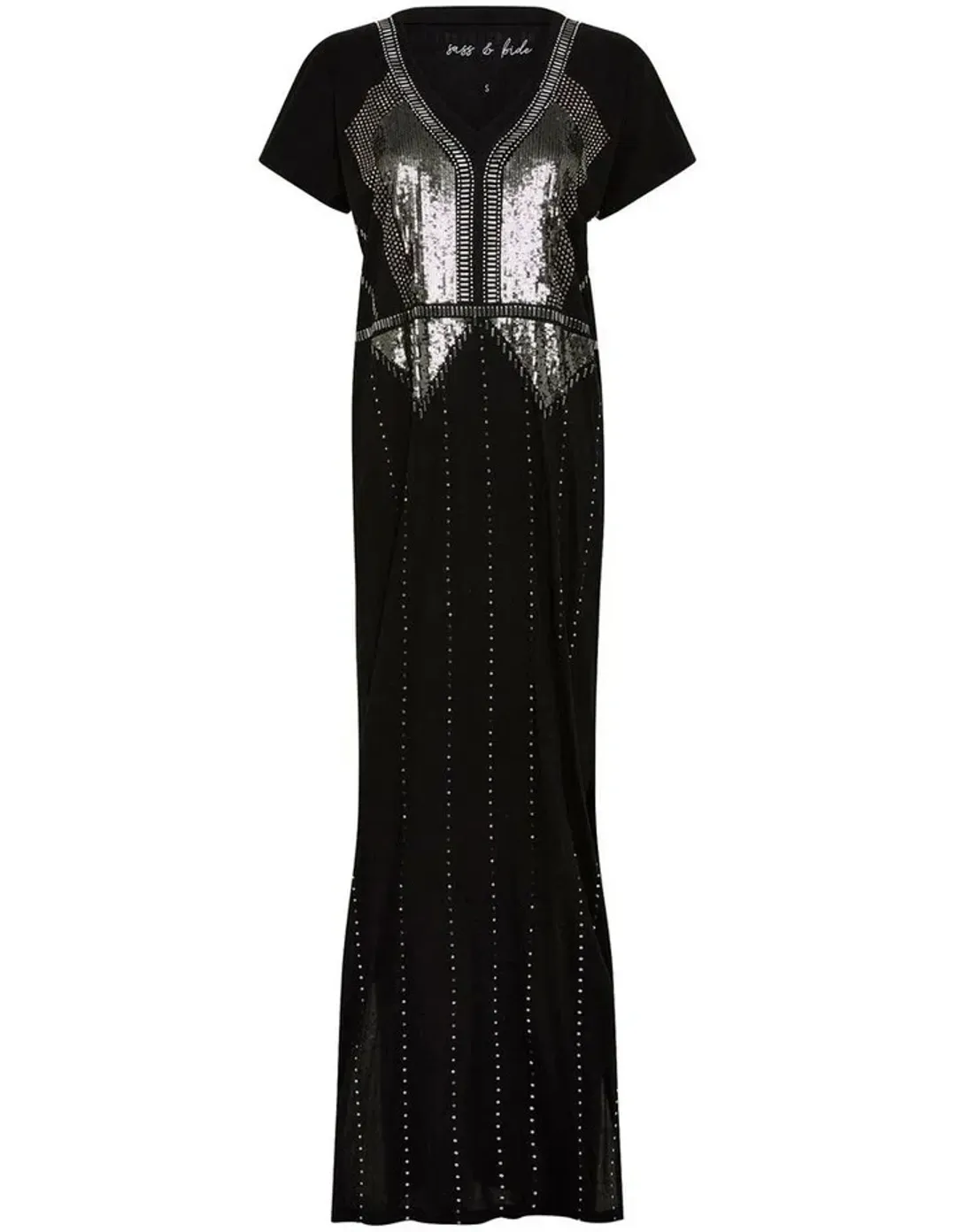Sass & Bide Crystal Garden Tee Dress Black Size 10 for rent on The Volte - main image