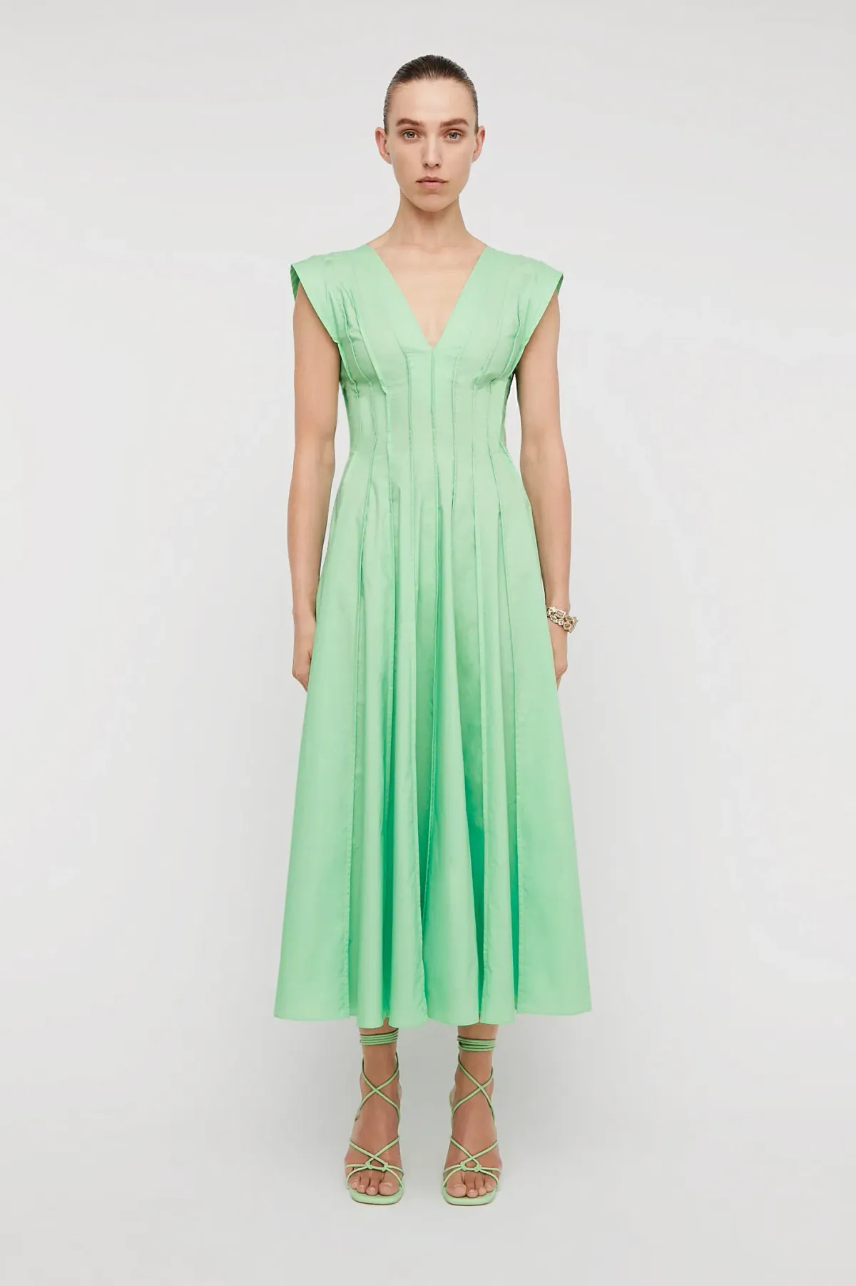 Scanlan Theodore Parachute French Seam Dress in Spearmint Size 14  for rent on The Volte - main image