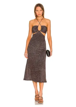 Misha Women's Dulci Cocktail Dress Metallic Stripe Size 8 for rent on The Volte - image 1