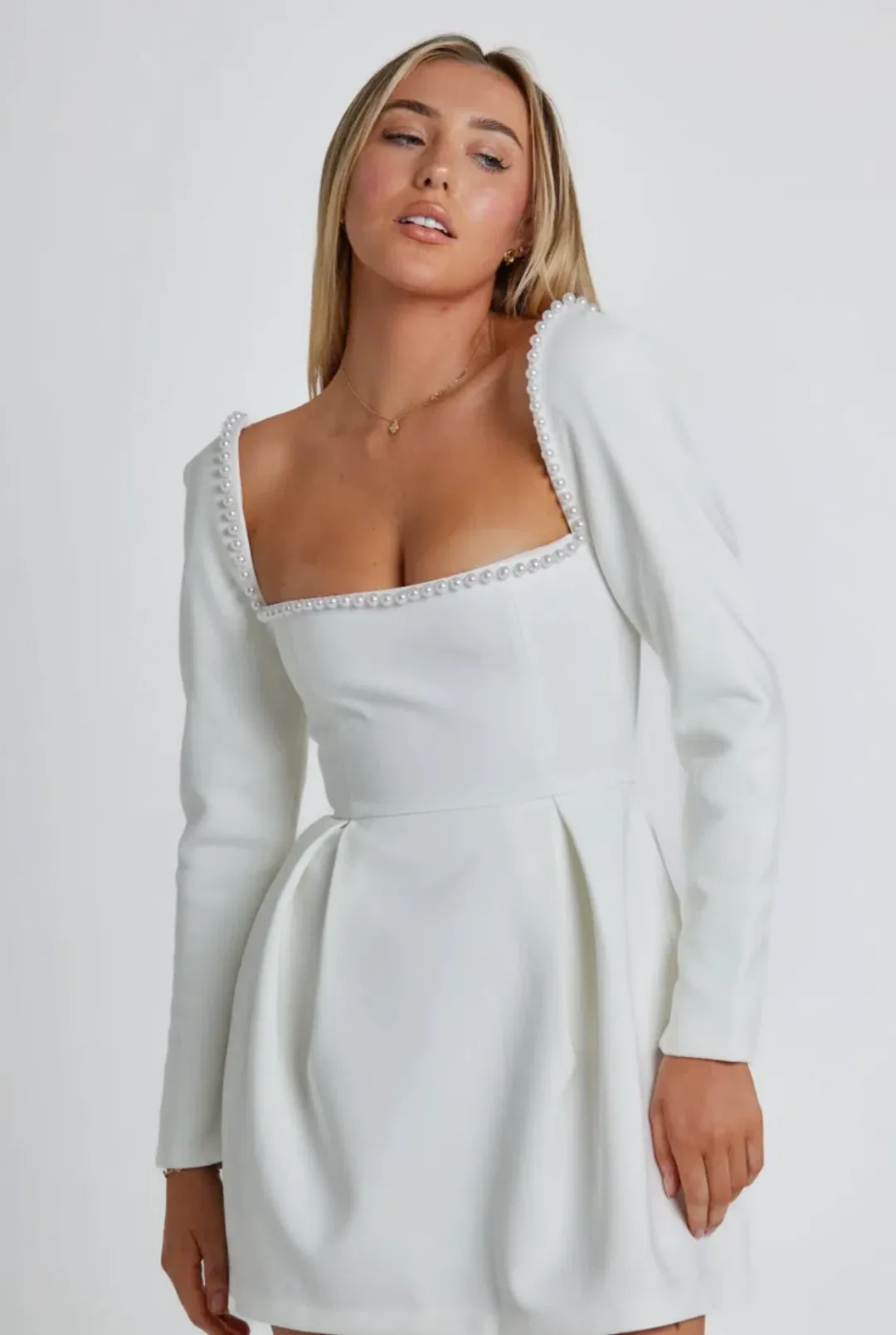 Odd Muse Ultimate Muse Pearl Mini Dress White Size 10 for rent on The Volte - main image