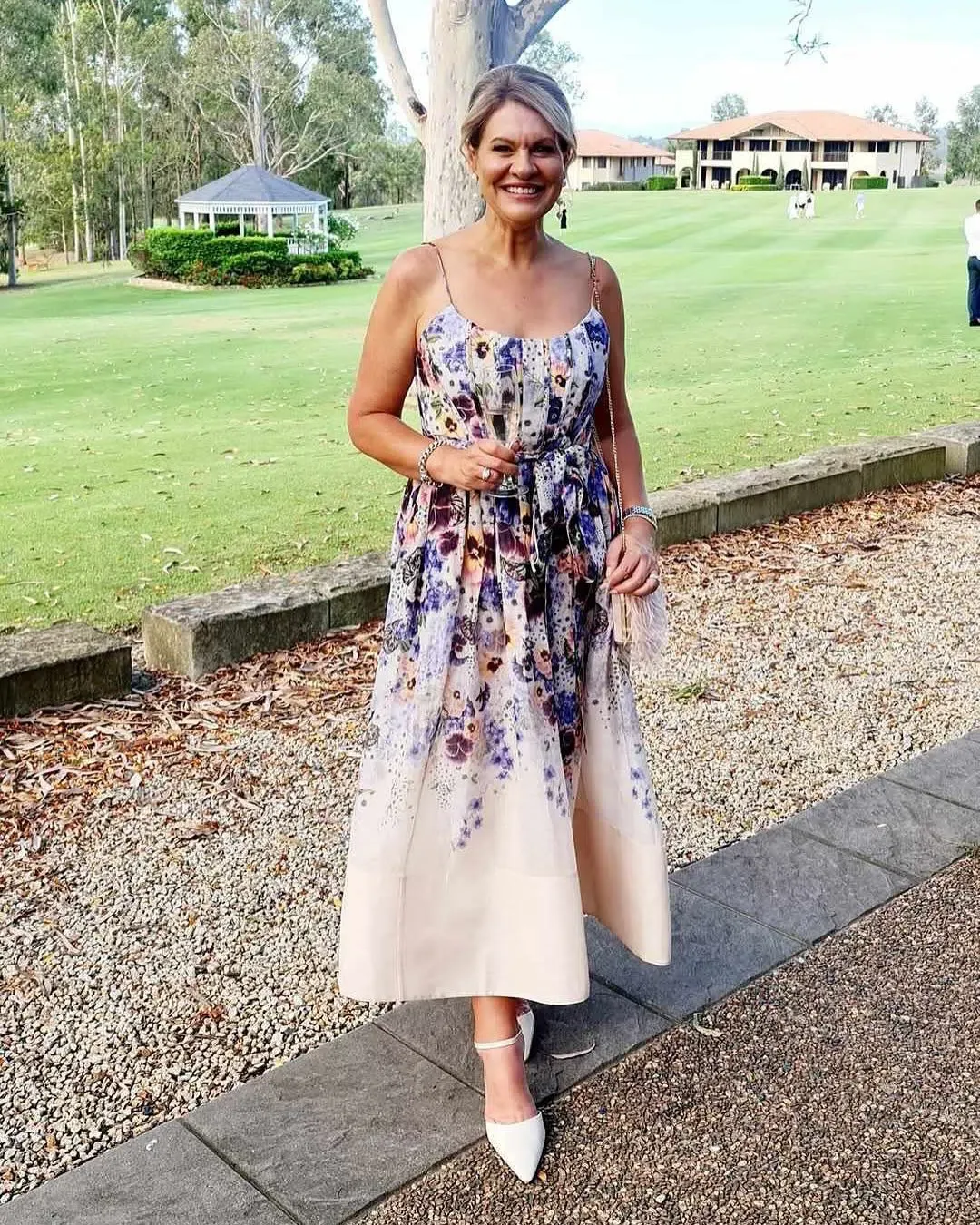 Zimmermann Tama Corset Midi Dress Purple Pansy Floral Print Size 2 / 12 AU for rent on The Volte - main image