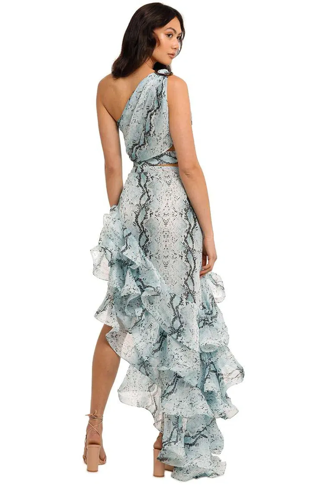 Bronx and Banco Savanna Sky Gown Blue Print Size 12 for rent on The Volte - main image