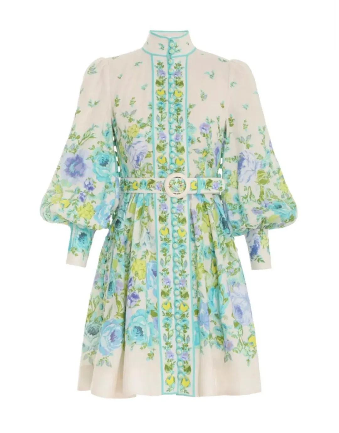 Zimmermann Raie Buttoned Mini Dress Floral Size 1 / AU 10 for rent on The Volte - main image