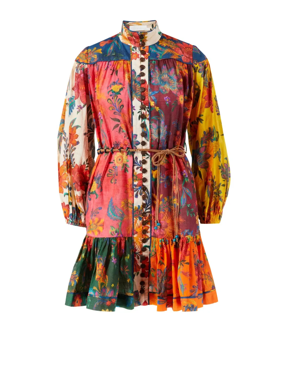 Zimmermann Ginger Lantern Mini Dress Spliced Size 0 / Au 8  for rent on The Volte - main image