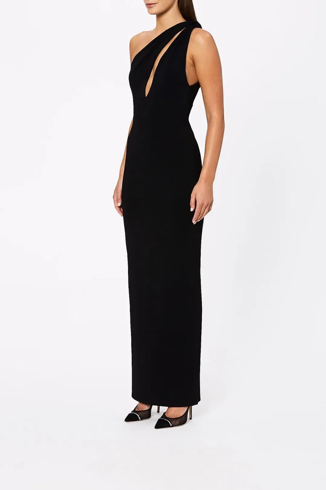 Scanlan Theodore Crepe Knit Turban Twist Dress Black Size M / Au 10 for rent on The Volte - main image