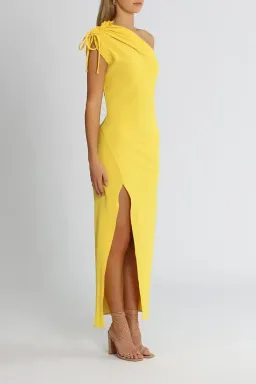 By Johnny Jasmine One Shoulder Dress in Yellow Size 10 for rent on The Volte - image 2