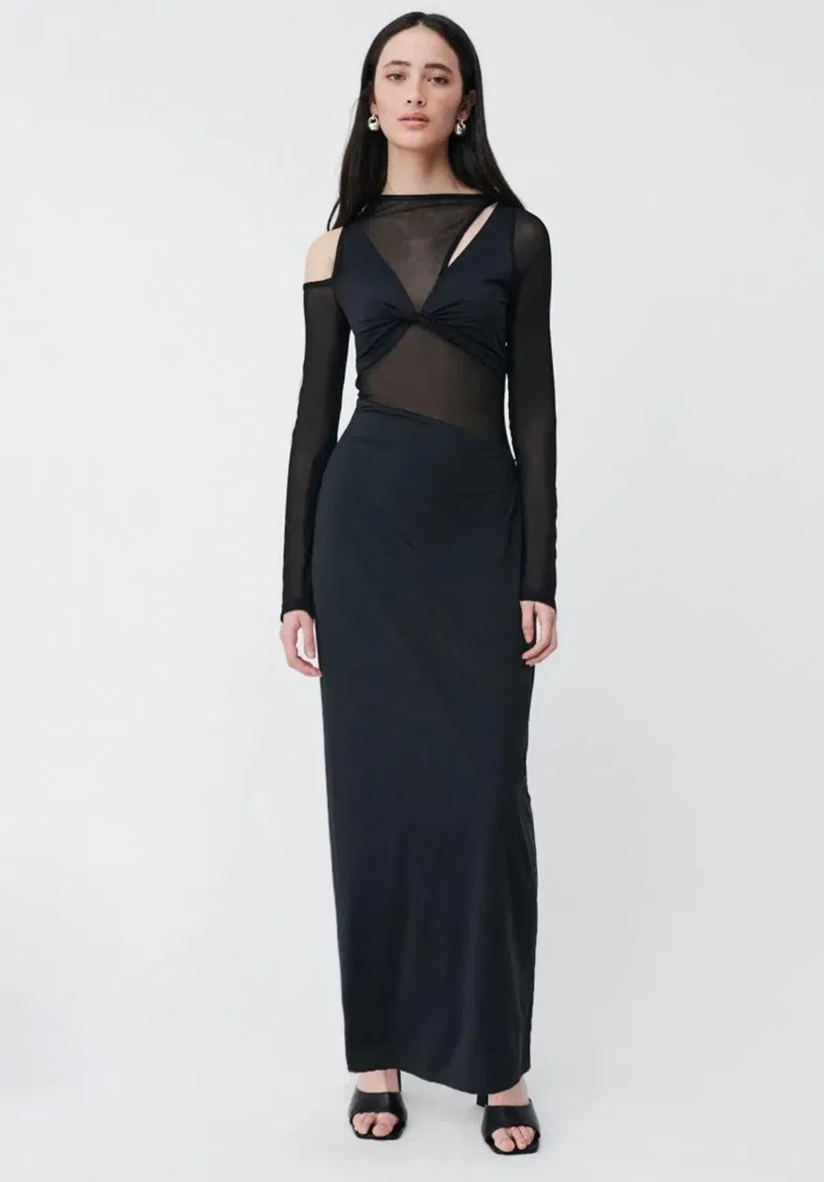 SUBOO Rodin Long Sleeve Mesh Kersey Maxi Dress Black Size XS/Au 6 for rent on The Volte - main image