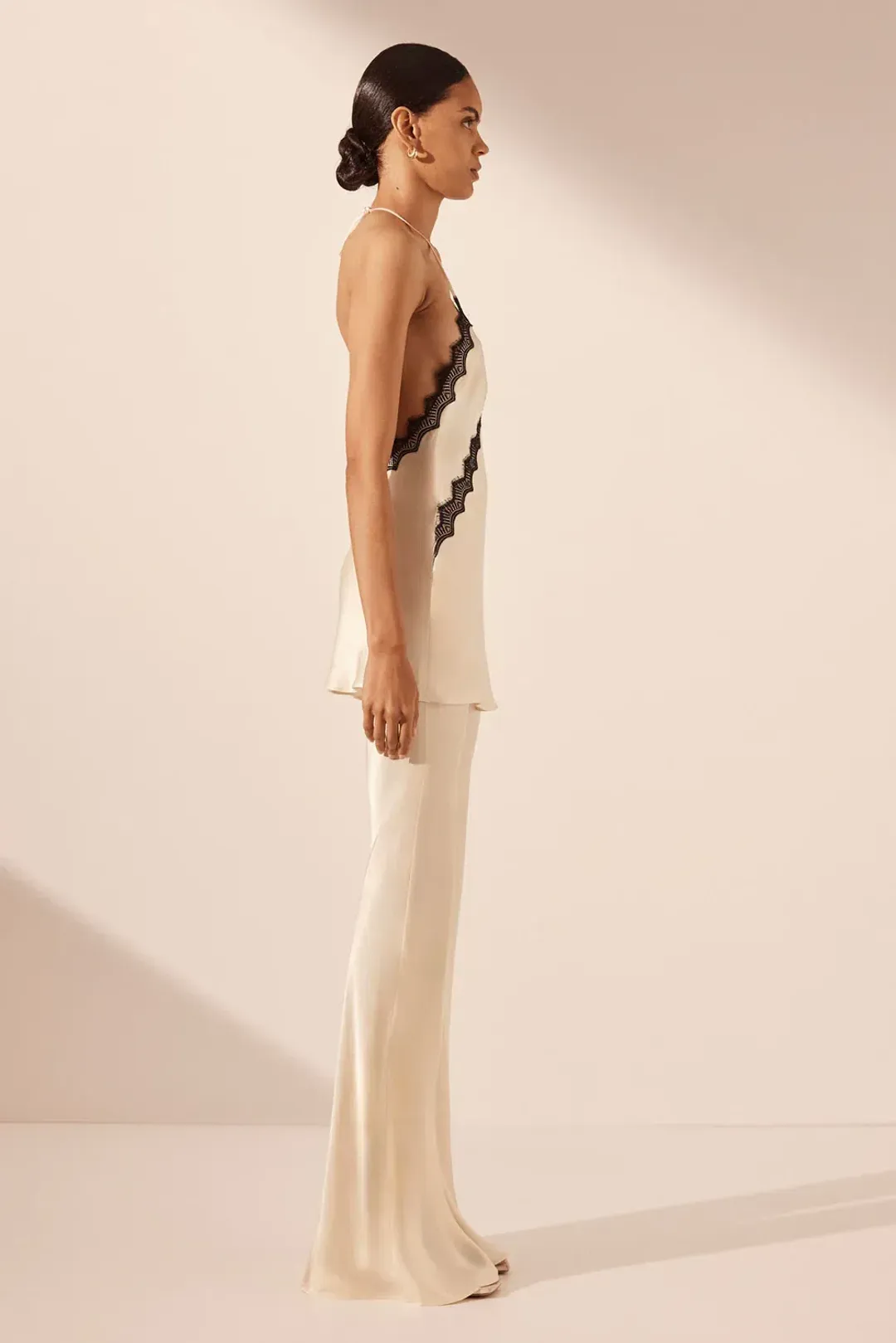 Shona Joy Camille Long Line Cami Cream/Black Size 8 for rent on The Volte - main image