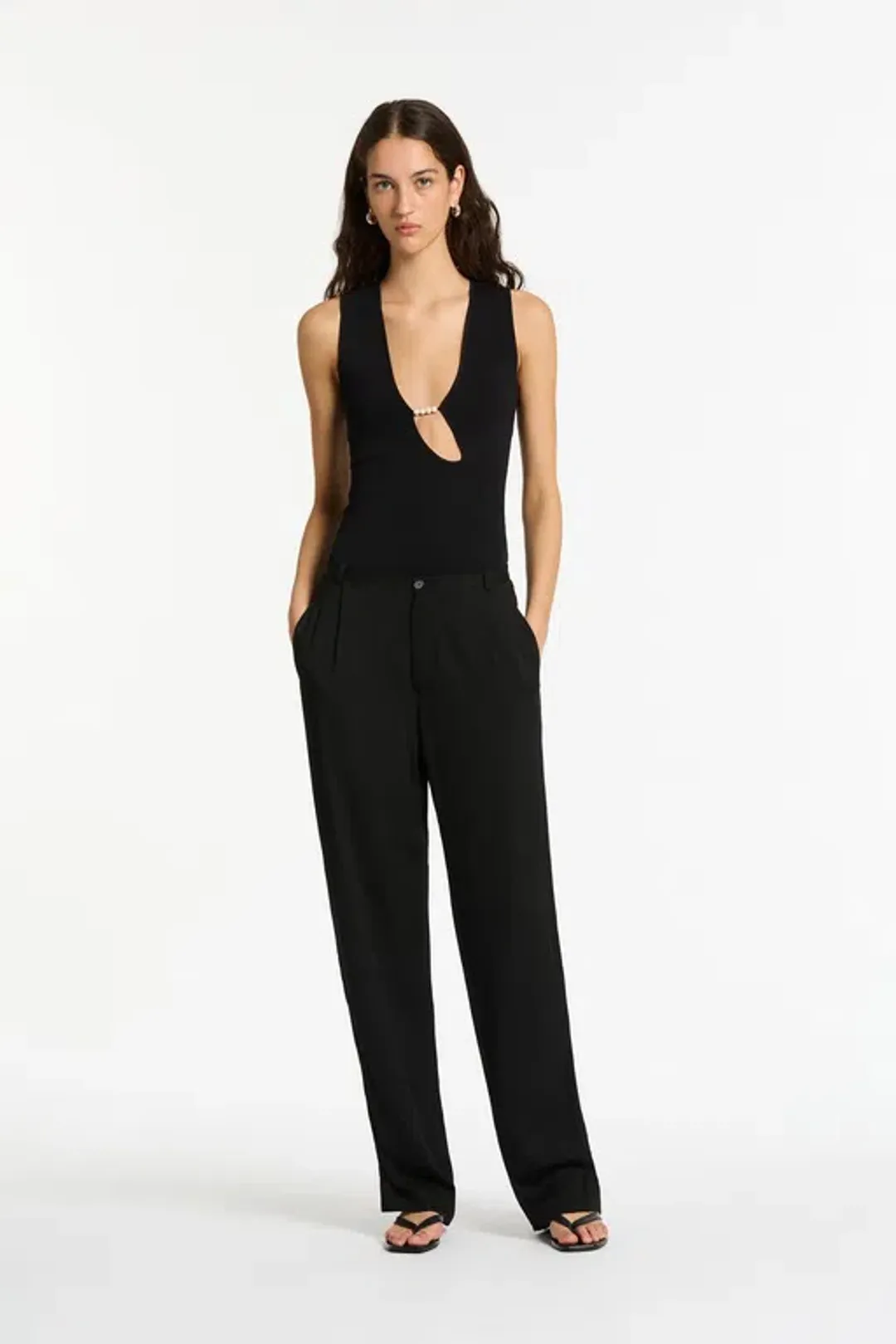 Sir The Label  Kinetic Beaded Tank Black Size 6  for rent on The Volte - main image