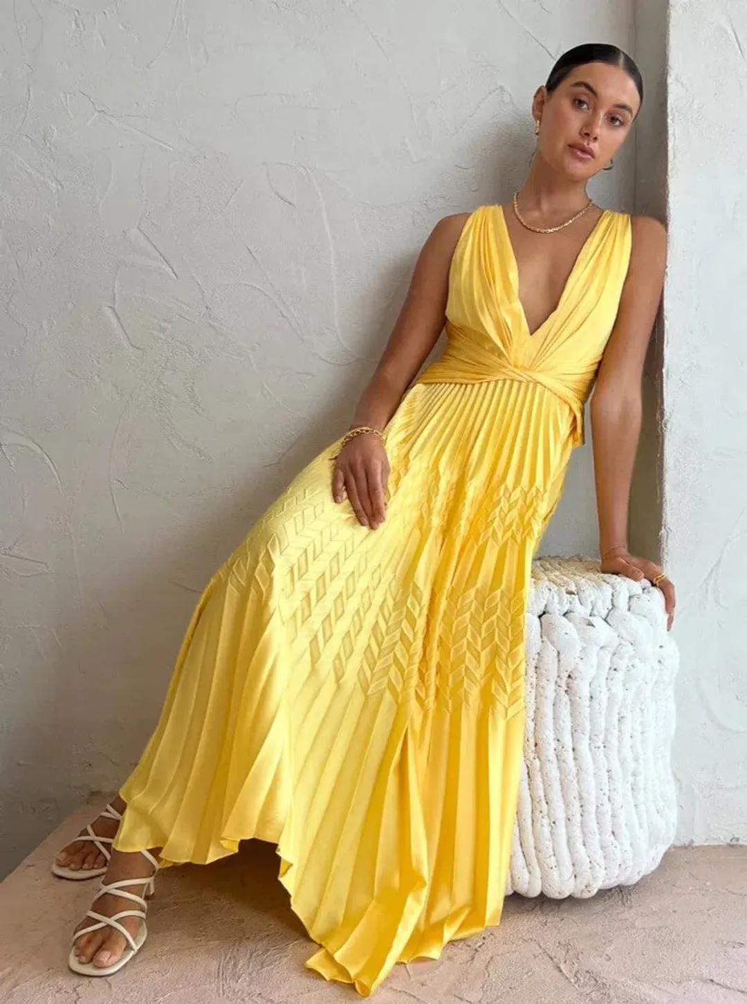 Acler The Bettencourt Dress in Sunshine Size 8 for rent on The Volte - main image