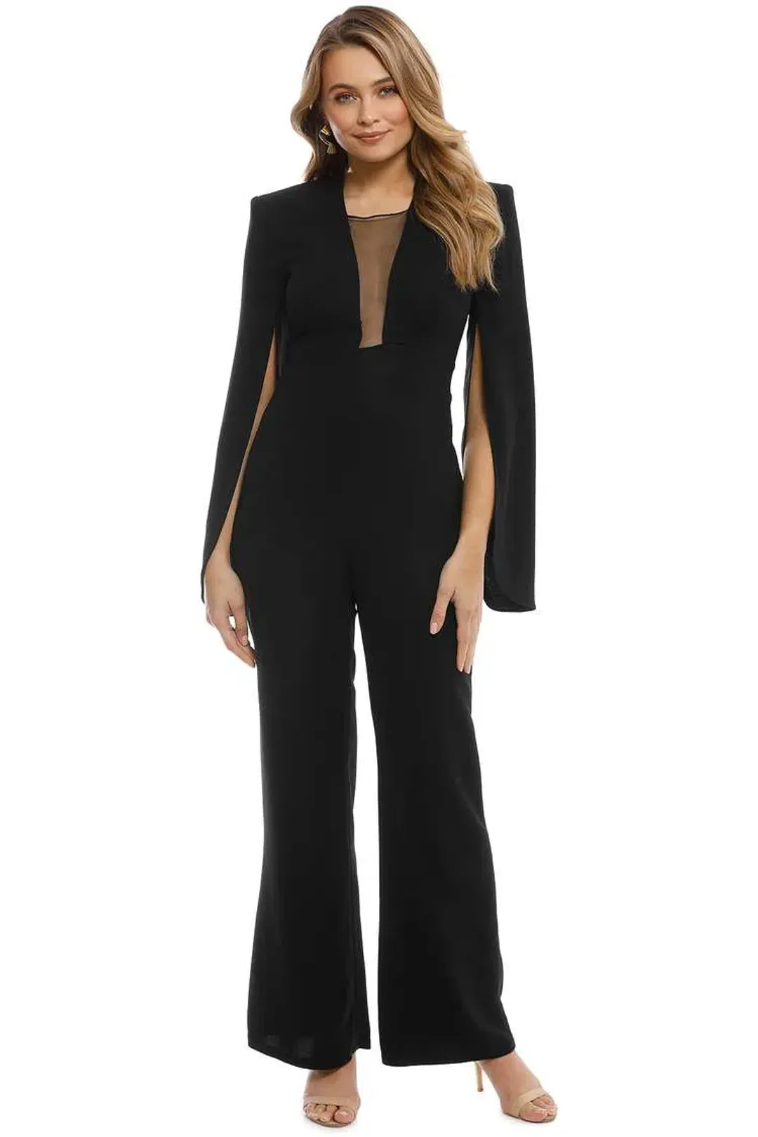Carla Zampatti Navy Crepe Titania Jumpsuit Size 10 for rent on The Volte - main image
