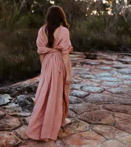 Chic Le Frique Ophelia Maxi Dress Salmon Pink One Size for rent on The Volte - image 2