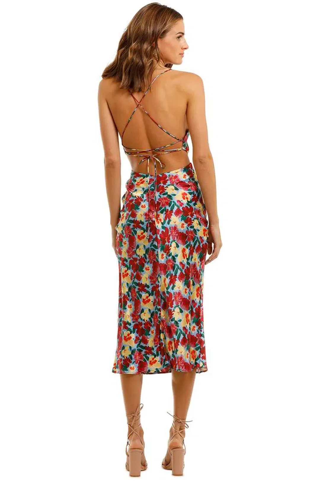 Bec & Bridge Lucette Midi Dress Multi Print Size 6 for rent on The Volte - main image
