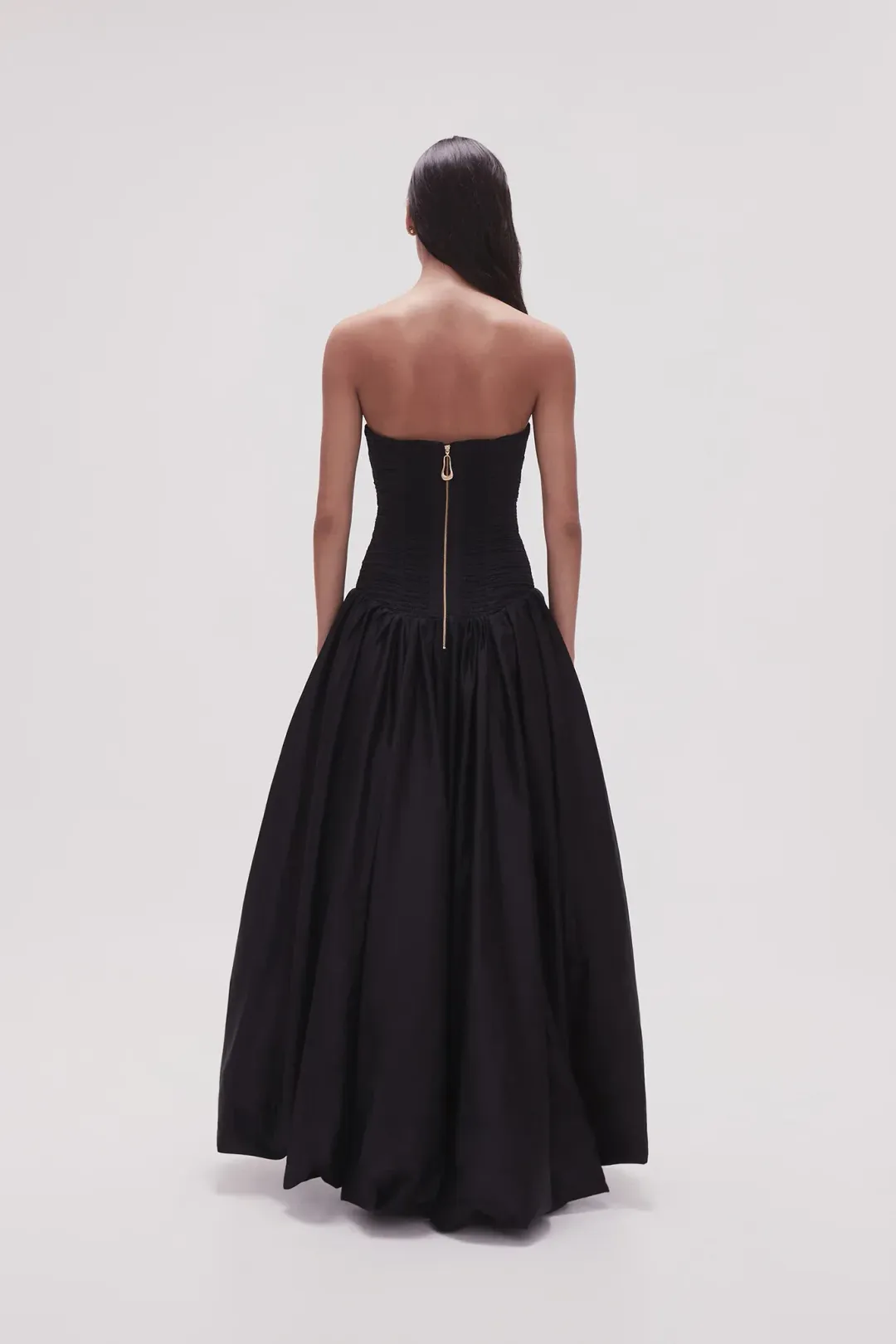 Aje Violette Bubble Hem Maxi Dress Black Size 8 for rent on The Volte - main image