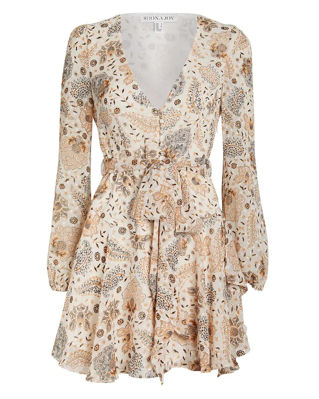 Shona Joy Miller Floral Crepe Mini Dress Ivory/Floral Size 12 for rent on The Volte - main image