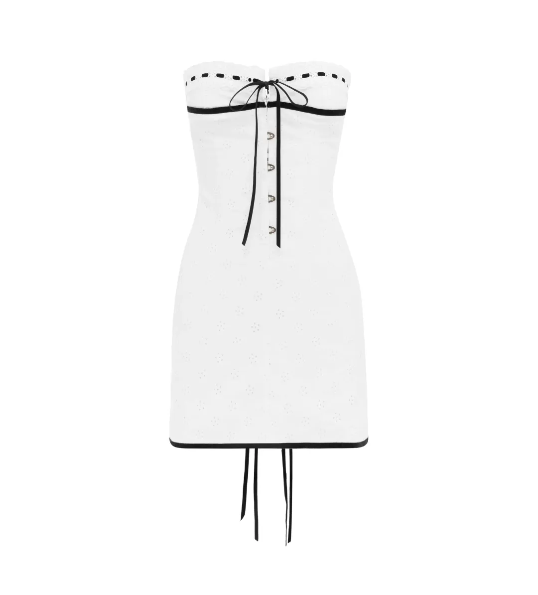 With Jean Sabrin Dress White Embroidery Size 8 for rent on The Volte - main image