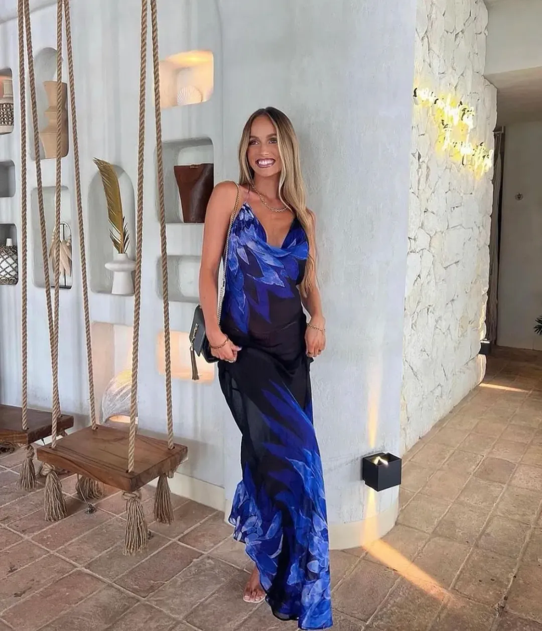 Rat & Boa Coralina Maxi Dress Blue Size M/Au 10 for rent on The Volte - main image