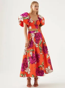 Aje Marcel Top & Lewis Skirt Floral Size 12/10 for rent on The Volte - image 1