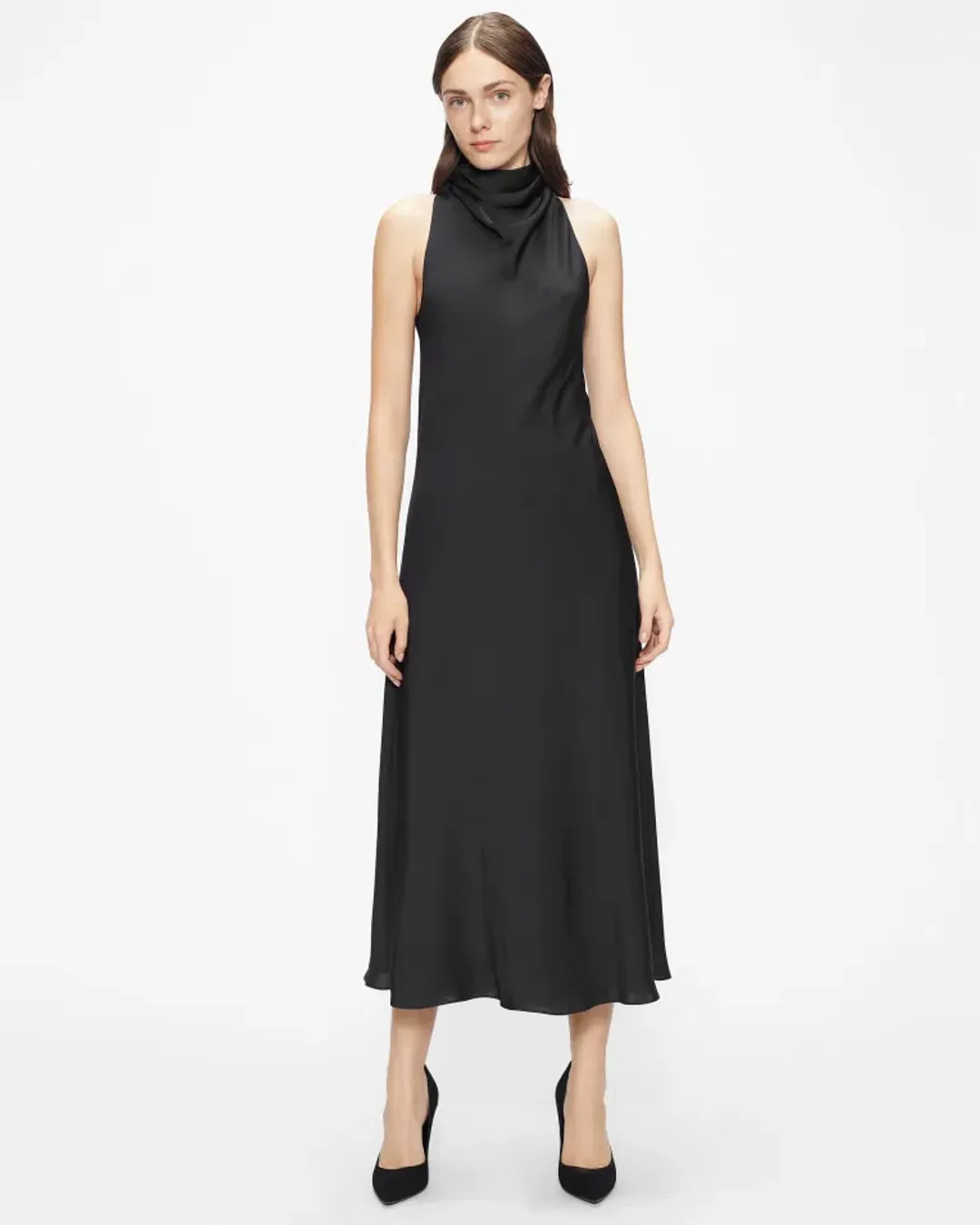 Ted Baker Joiya Cowl Neck Dress Black Size 2/AU 8 for rent on The Volte - main image