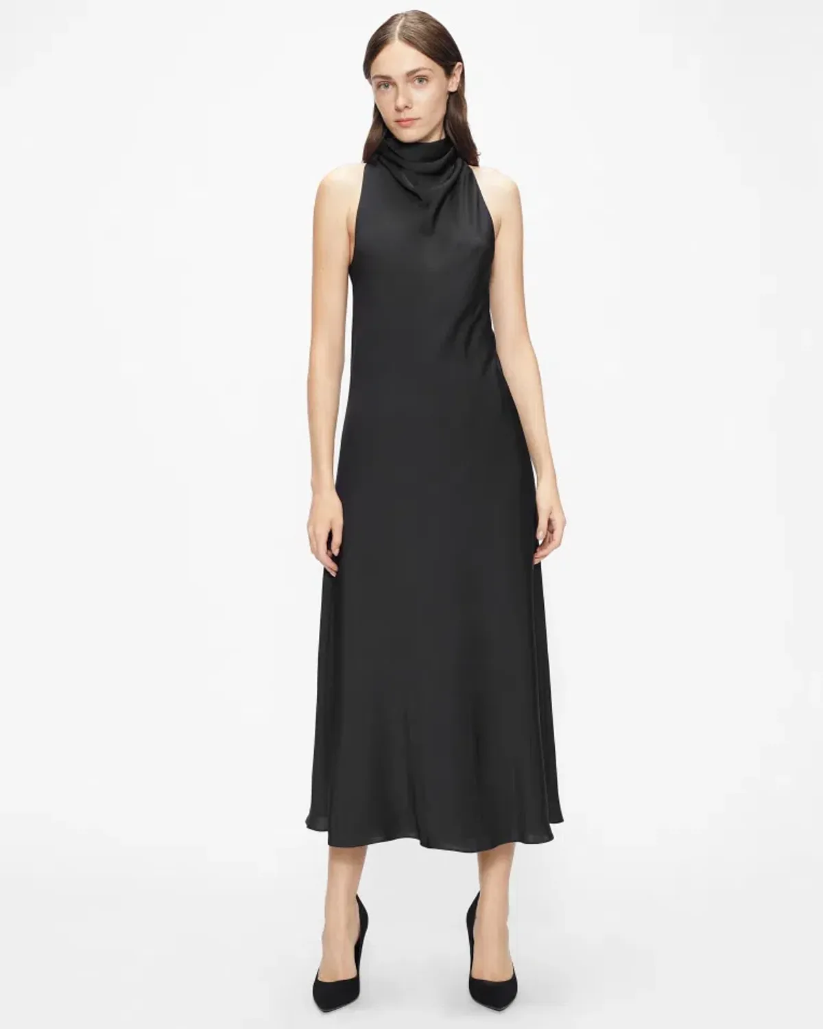 Ted Baker Joiya Cowl Neck Dress Black Size 2/AU 8 for rent on The Volte - main image