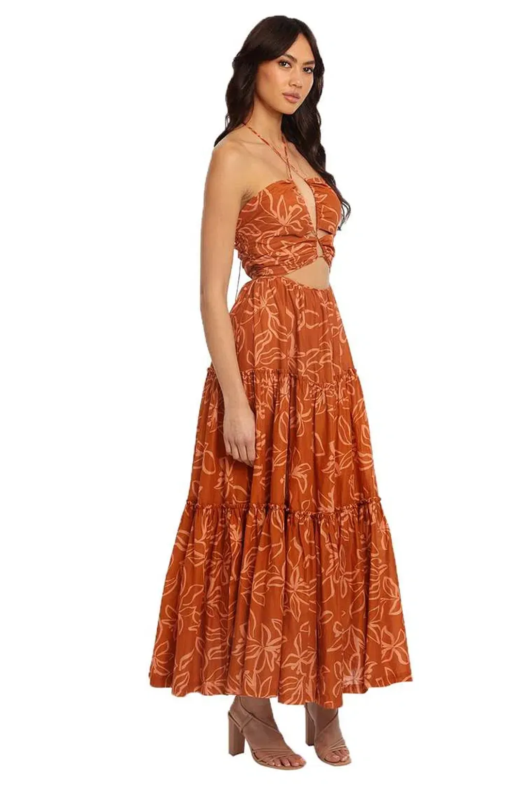 Bec and Bridge Aurora Maxi Dress Brown Size 6 for rent on The Volte - main image