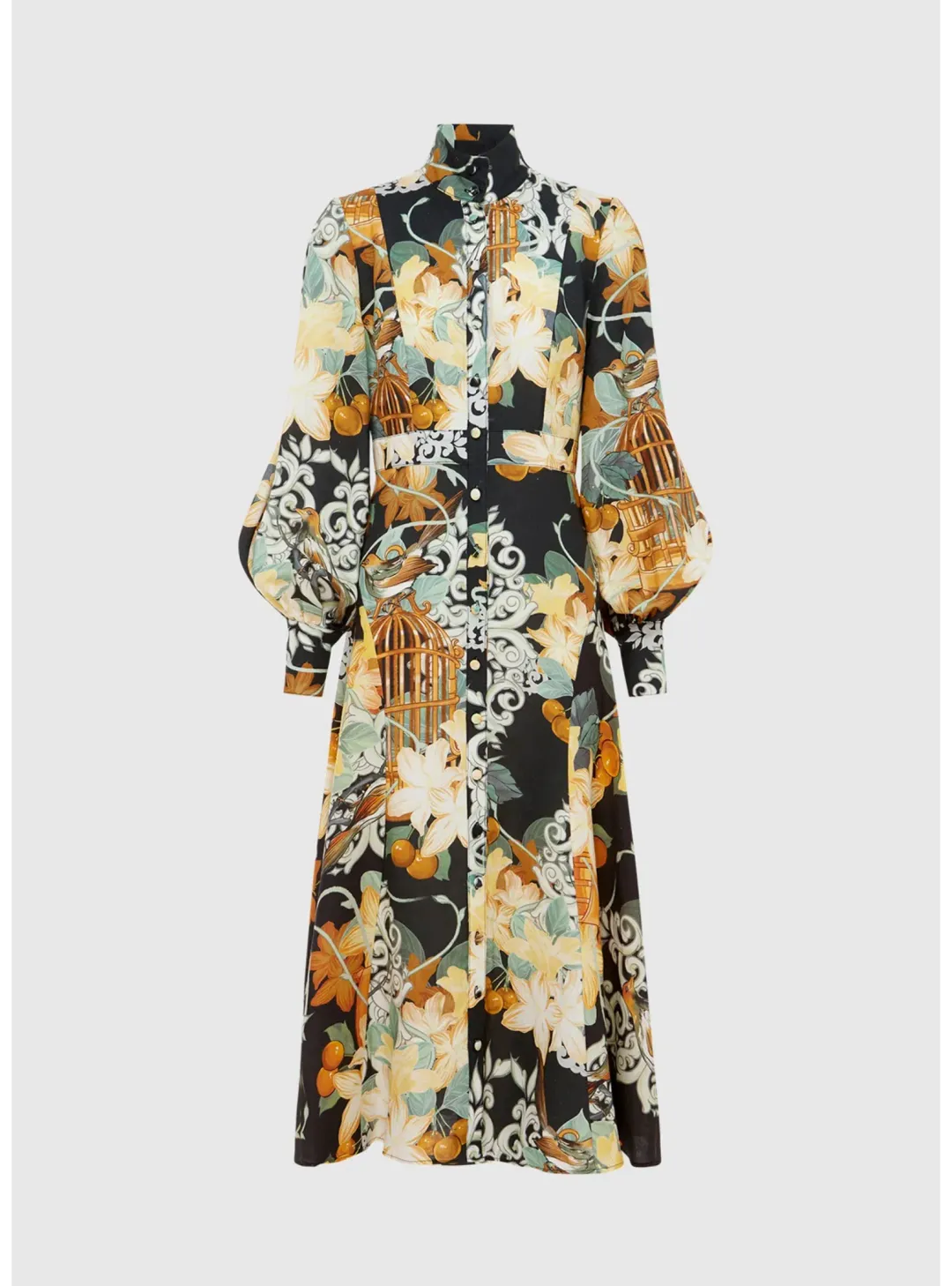 Leo Lin Nellie Midi Dress in Azalea Print In Twilight Size 12 for rent on The Volte - main image