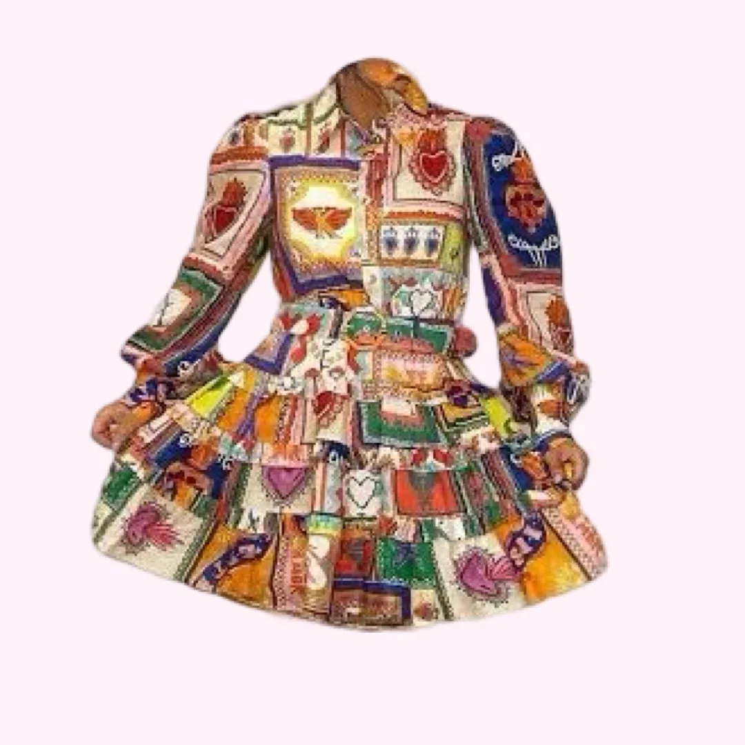 Kate Ford Viatoris Layered Dress Multi Print Size 4/14 AU for rent on The Volte - main image