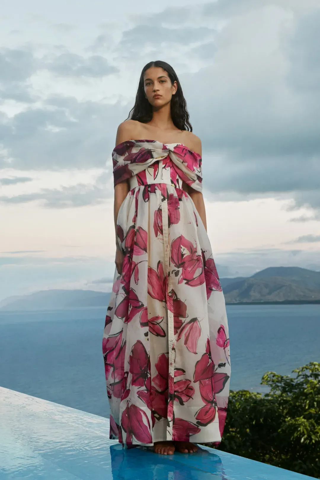 Aje Cordelia Corseted Maxi Dress Falling Florals Size 12 for rent on The Volte - main image