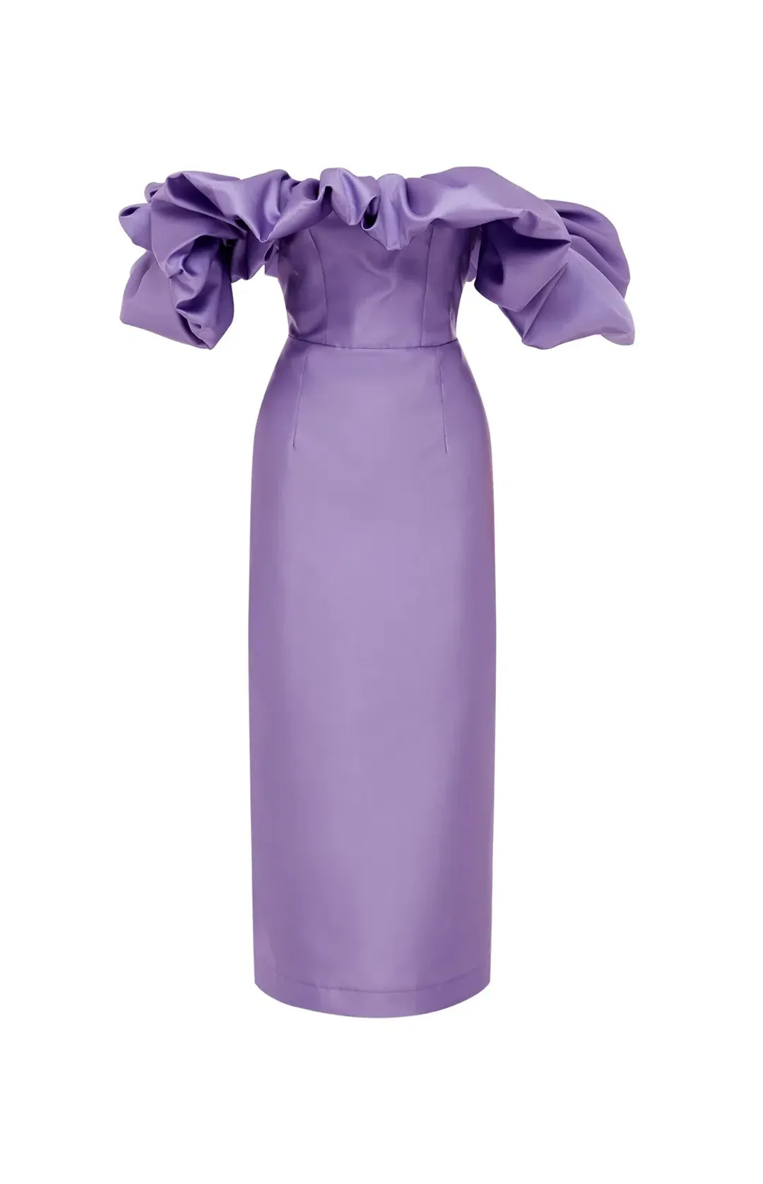 Alemais Suzi Off Shoulder Midi Dress Violet Size 10 for rent on The Volte - main image