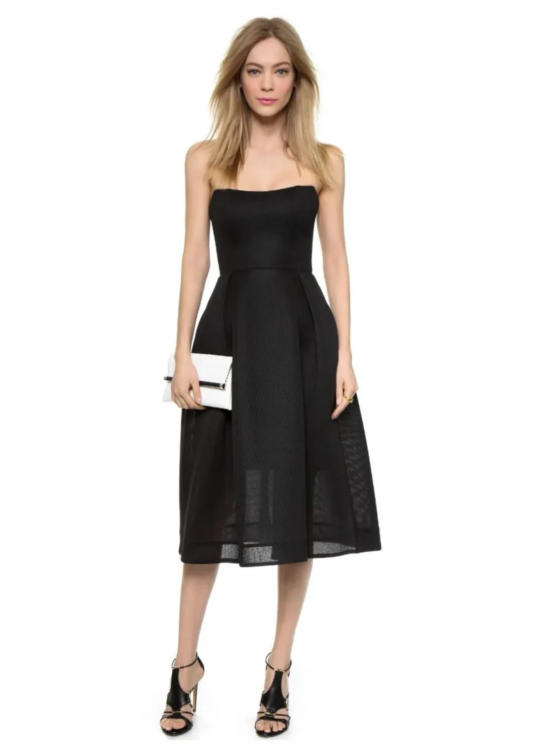 Nicholas Strapless Mesh Gown Black Size 10 for rent on The Volte - main image