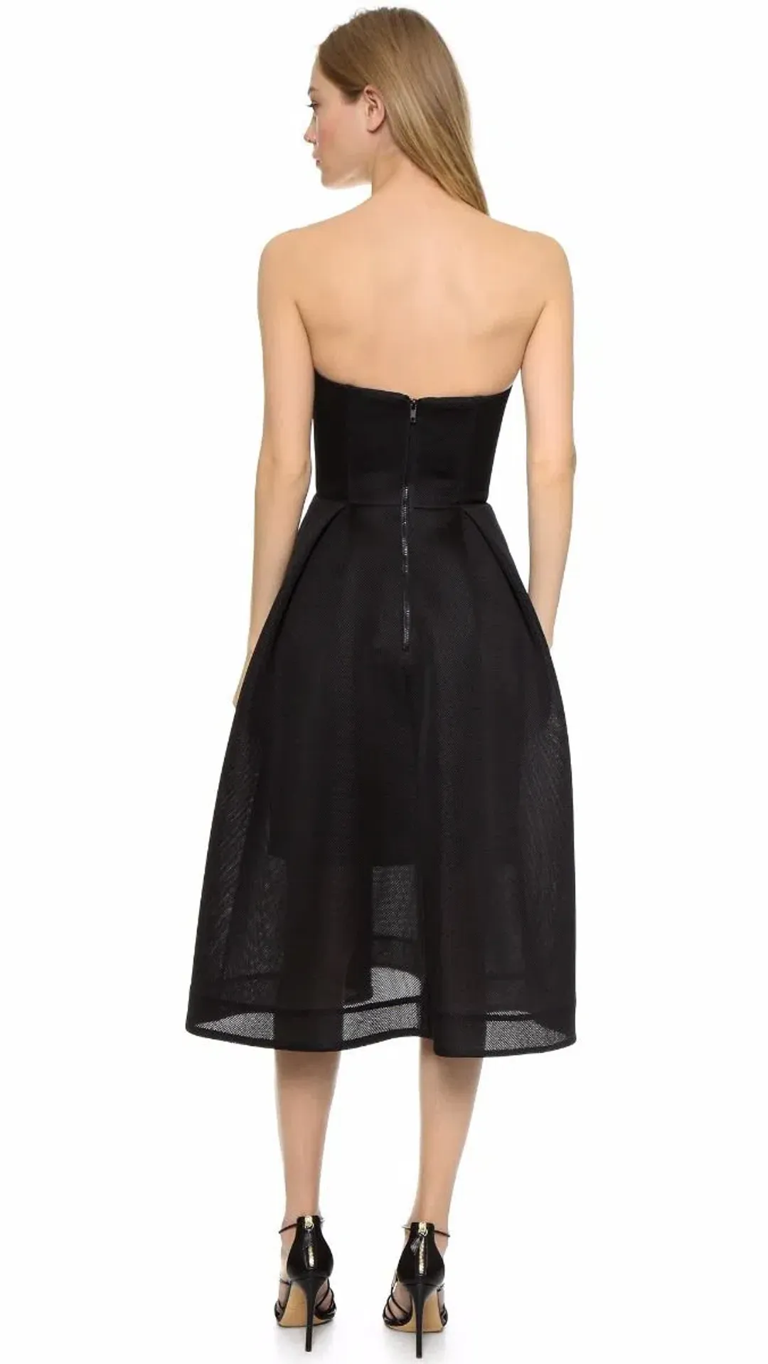 Nicholas Strapless Mesh Gown Black Size 10 for rent on The Volte - main image