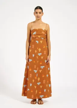 Roame Atlas Maxi Dress Ceramica Desert Print Size 2 / AU 10 for rent on The Volte - image 1