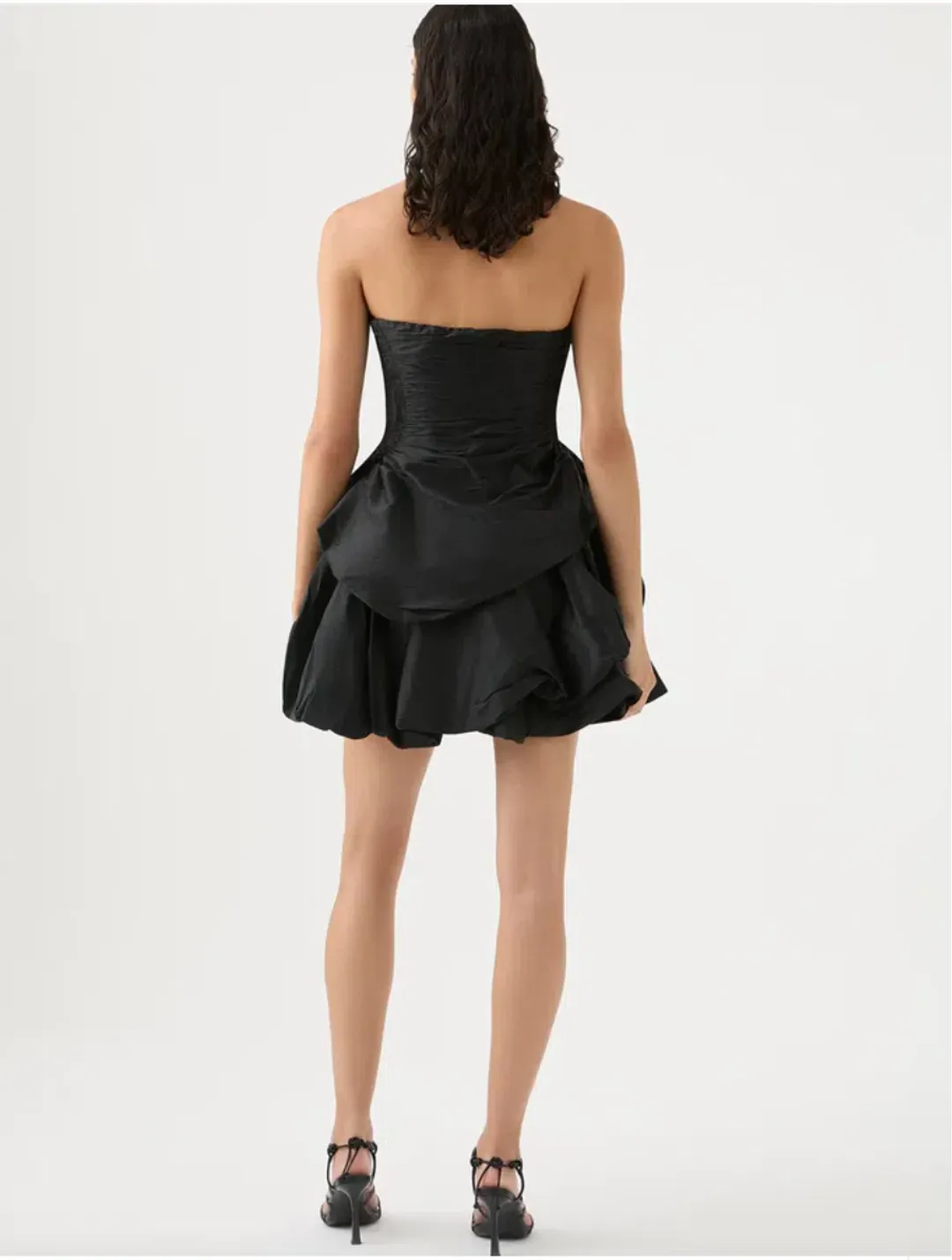 AJE Daybreak Strapless Mini Dress Black Size 8 for rent on The Volte - main image