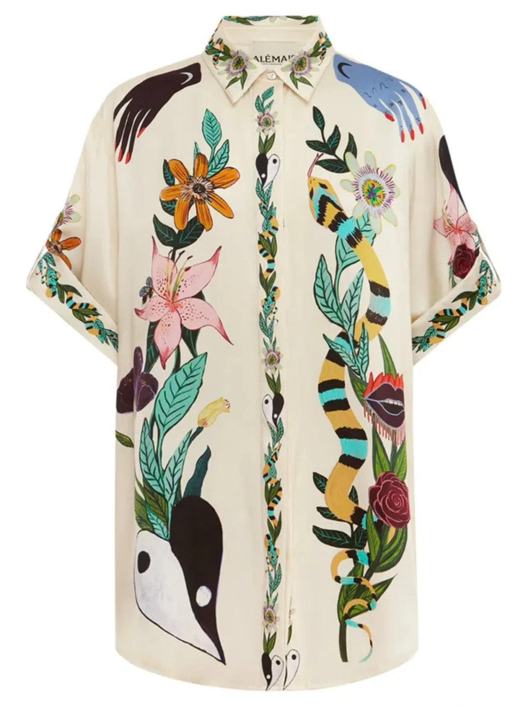 Alemais Meagan Silk Pant Size 10 And Oversized Shirt Size 8 Set Print for rent on The Volte - main image