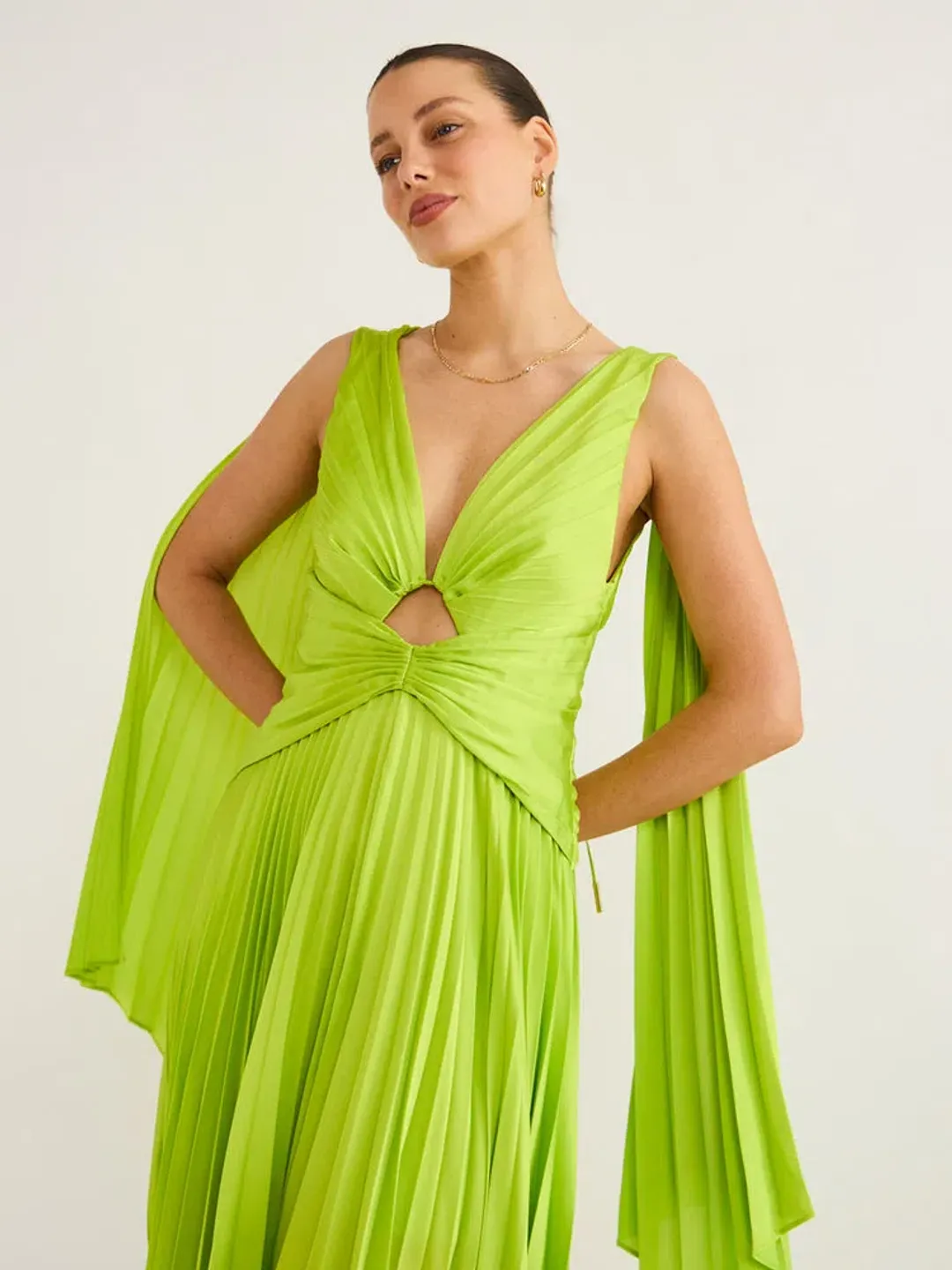 Acler Columbus Midi Dress Citron Size 12 for rent on The Volte - main image