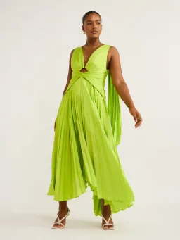 Acler Columbus Midi Dress Citron Size 12 for rent on The Volte - image 1