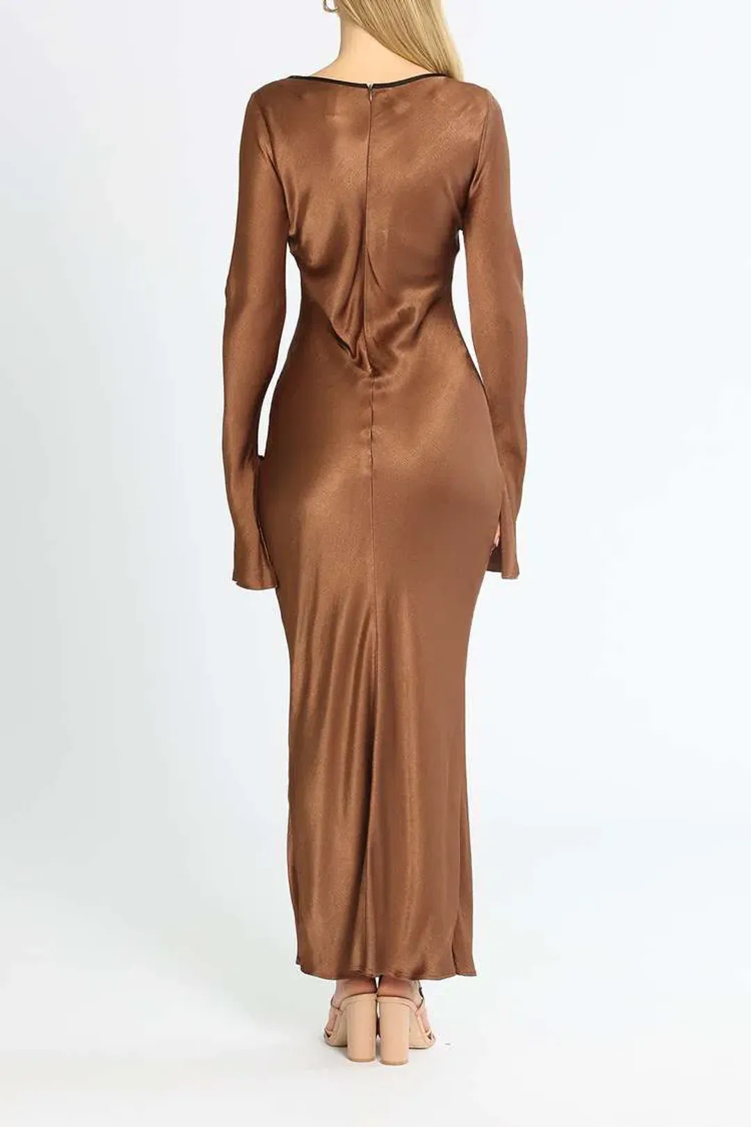 Bec and Bridge Annika Long Sleeve Maxi Dress Brown Size 8 for rent on The Volte - main image