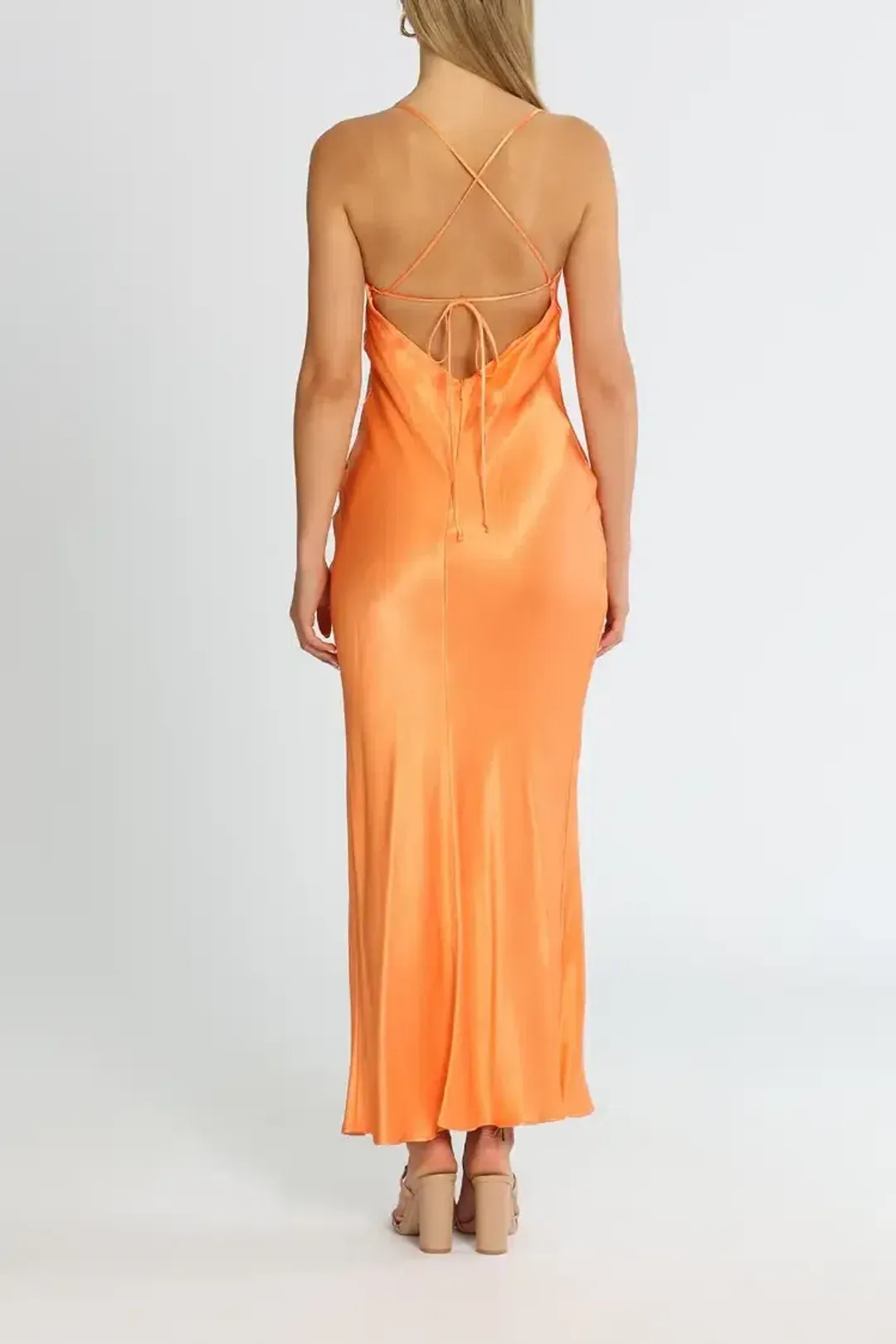 Bec and Bridge Annika Cowl Maxi Dress Sorbet Orange Size 6 for rent on The Volte - main image