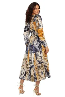 Zimmermann Aliane Patchwork Midi Dress Multi Size 16 AU for rent on The Volte - image 3