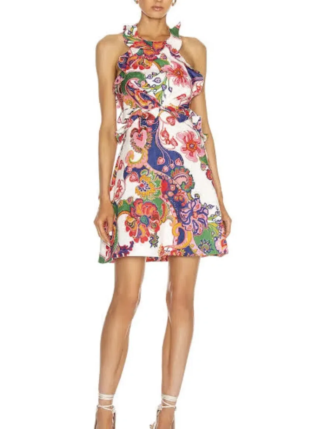 Zimmermann The Lovestruck Tie Back Mini Multi Size 12 AU for rent on The Volte - main image