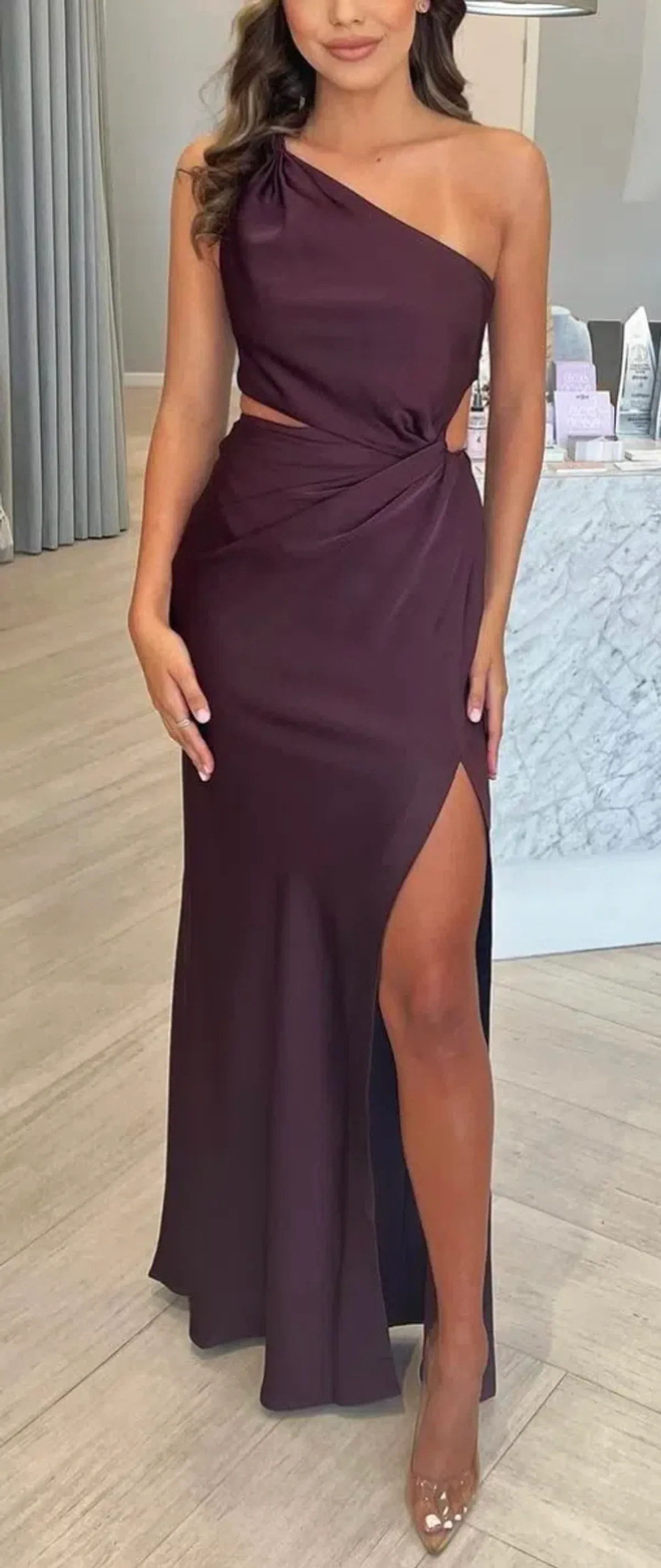 MISHA Kristin Satin Gown Size 6 for rent on The Volte - main image