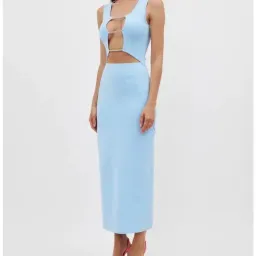 Christopher Esber Crystal Lattice Column Dress Ice Blue Size 6 for rent on The Volte - image 3