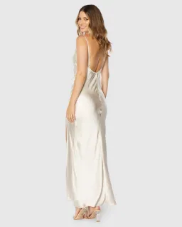 Azzurielle Zola Slip Dress Oyster Champagne Size 10 for rent on The Volte - image 4