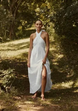 DISSH Alexis Linen Dress White Size 6 for rent on The Volte - image 1