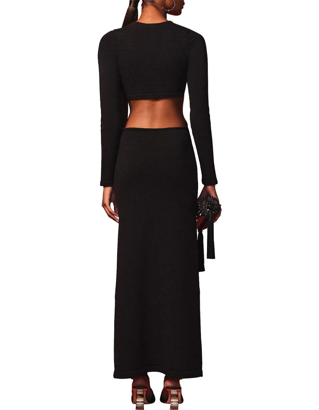 Cult Gaia Jana Cut Out Knit Dress Black Size L /AU 12 for rent on The Volte - main image