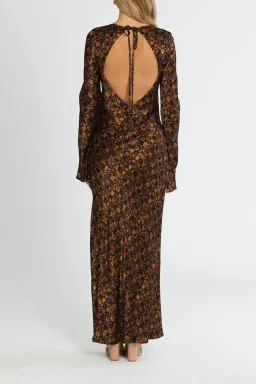 Bec and Bridge Checkmate Long Sleeve Maxi Dress in Brown Print Size 8 for rent on The Volte - image 4