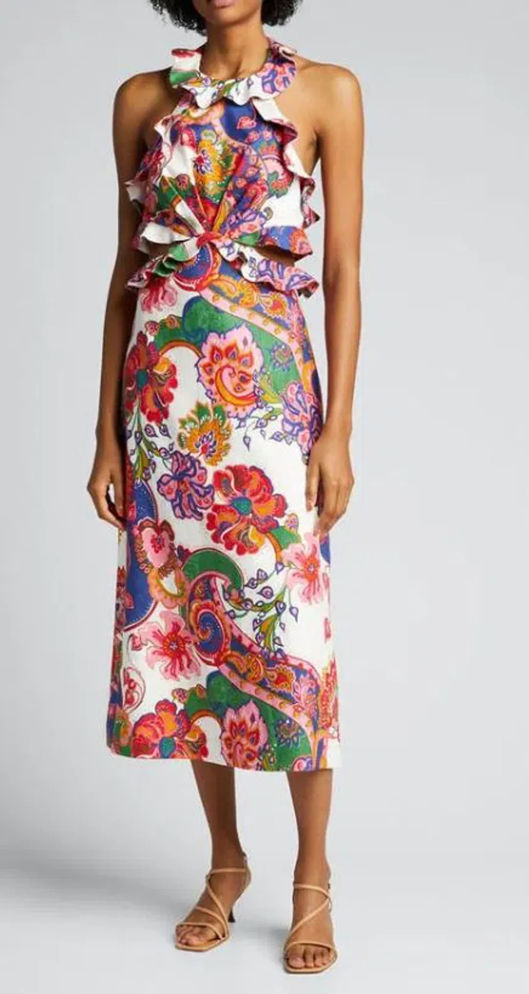 Zimmermann Lovestruck Tie Back Midi Dress Floral Size 1 / AU 8 for rent on The Volte - main image