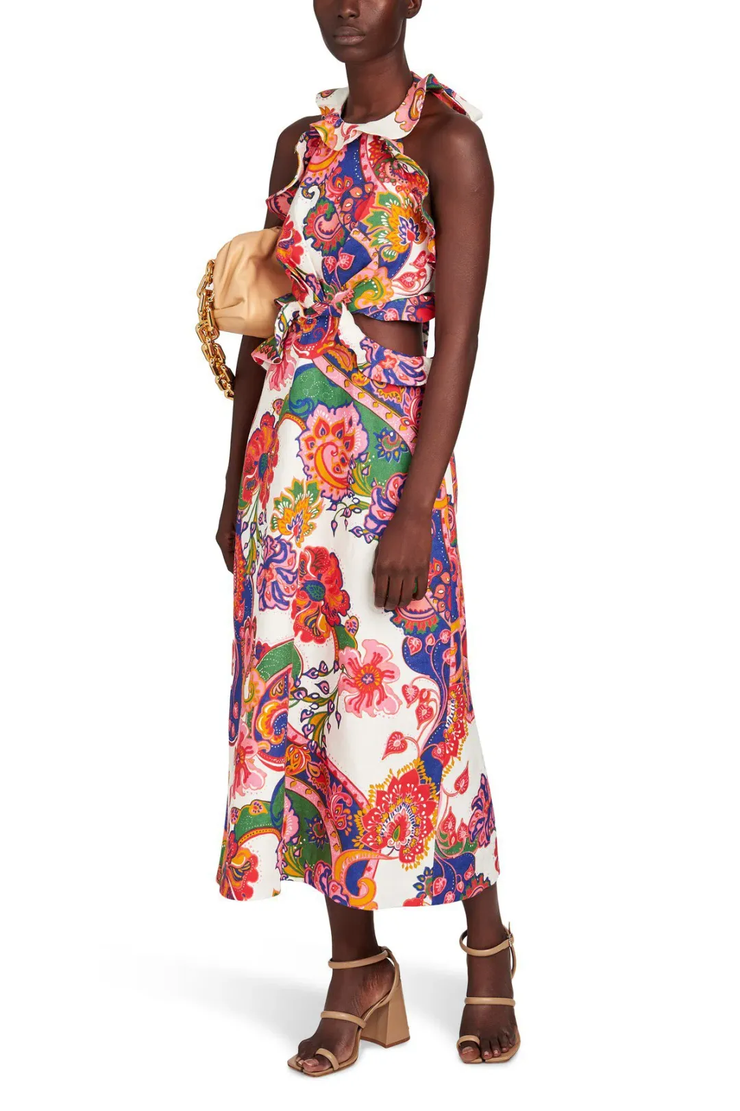 Zimmermann Lovestruck Tie Back Midi Dress Floral Size 1 / AU 8 for rent on The Volte - main image